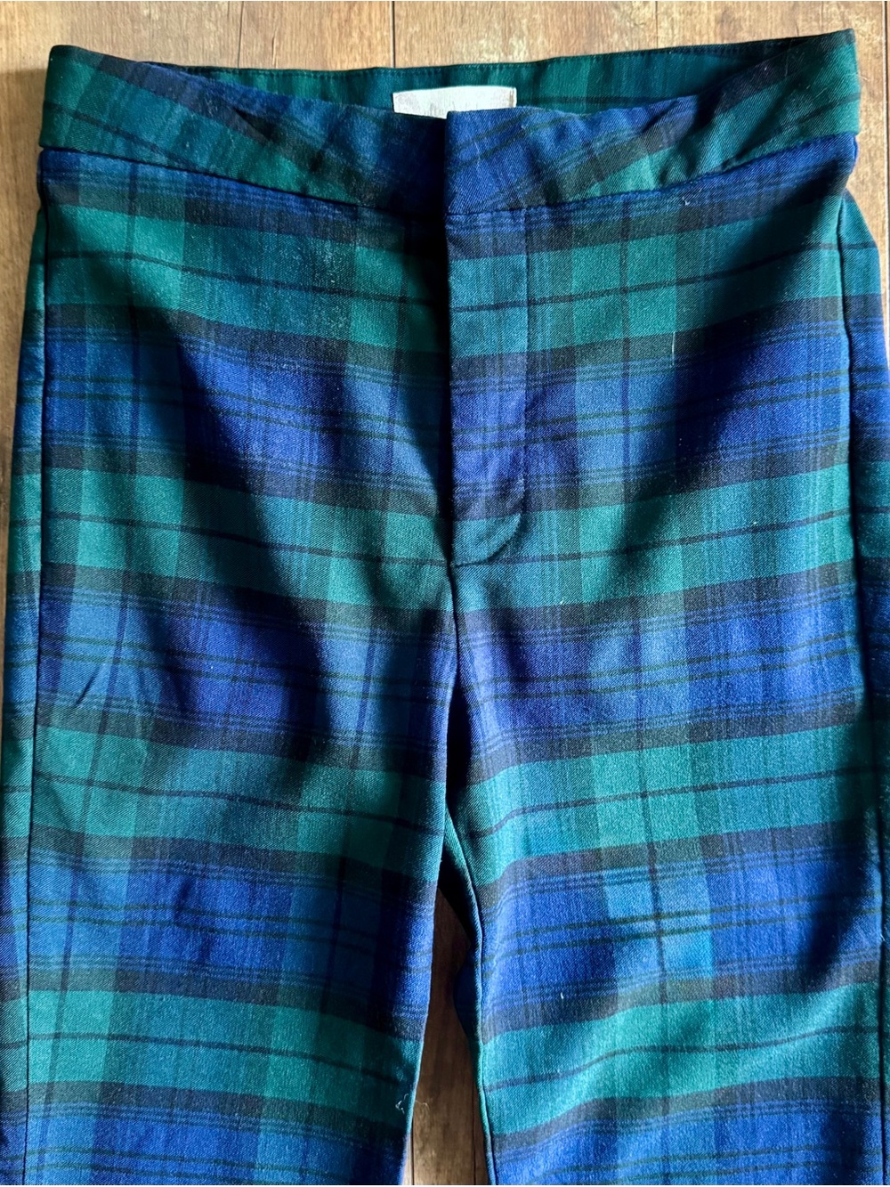 Altar’d State Blue and Green Plaid High Rise Flare Stretch Pants Size Small - Picture 3 of 6